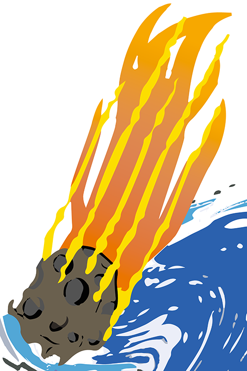 A cartoon of a fire with flames coming out.